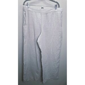 Madewell Linen Wide Leg Pants PXL Beige Elastic Waist‎ Minimal Summer